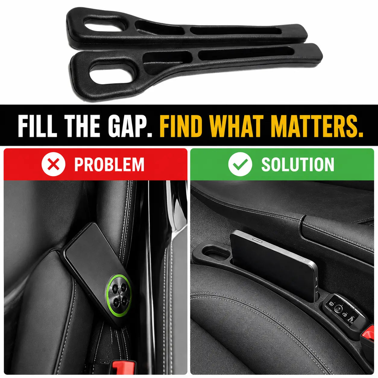 🚗 Car Seat Gap Stopper – No More Lost Phones & Keys! 🔥 Buy 1 Get 1 FREE – Freedom Sale!