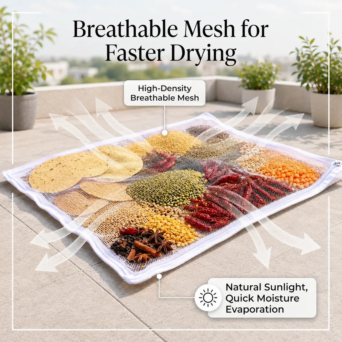 Cotton Drying Cloth with Net Cover
