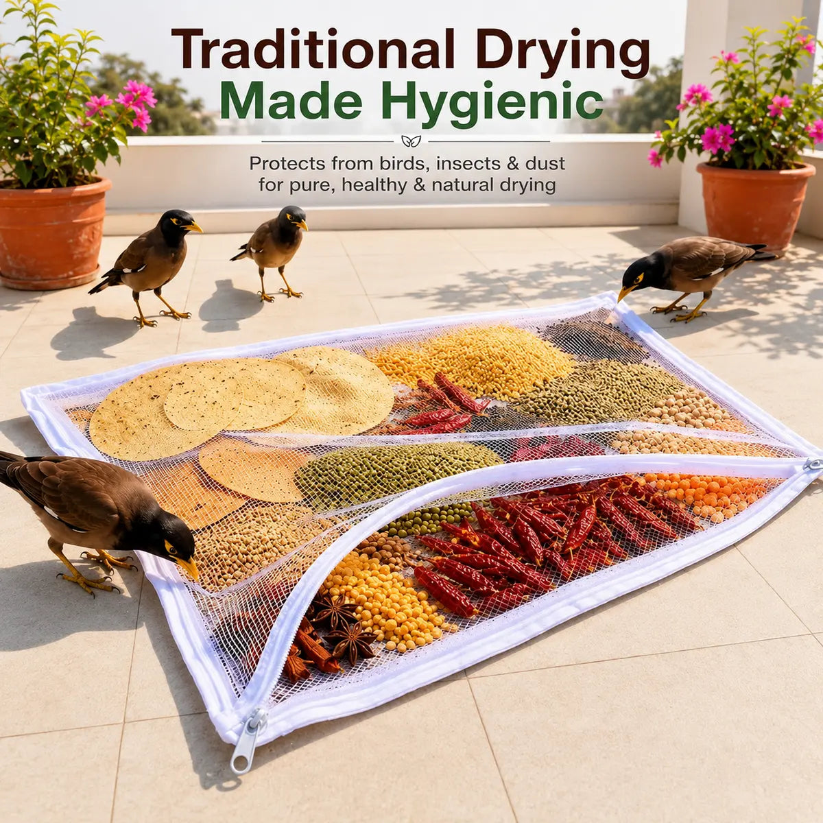 Cotton Drying Cloth with Net Cover