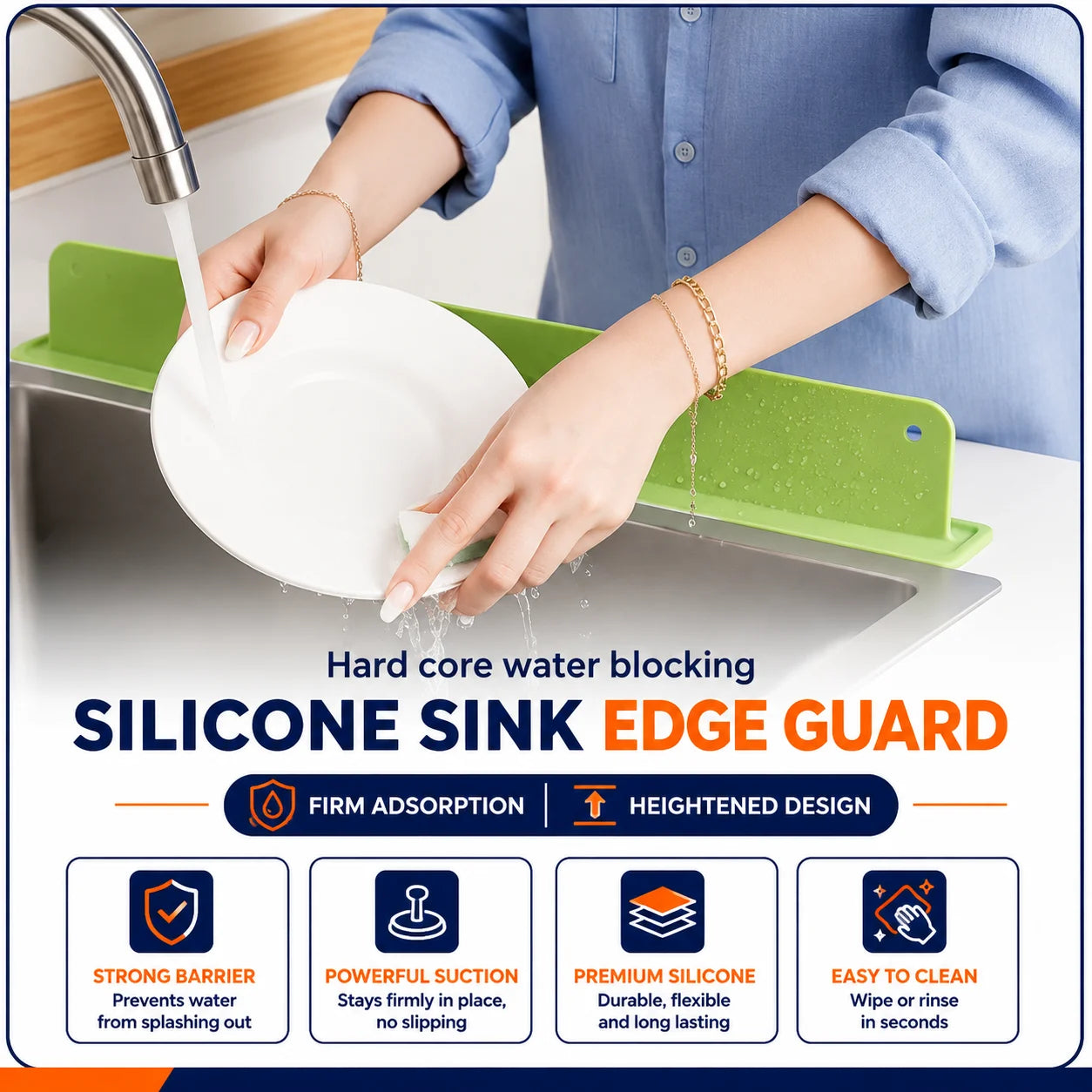 Silicone Sink Splash Edge Guard (Buy 1 Get 1 Free)